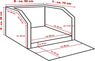 Ліжко для собак у багажник CopcoPet - 90x70x38 см, штучна шкіра, захист багажника, водовідштовхувальне, стійке до подряпин, система кріплення, захисний коврик, червоно-чорний колір