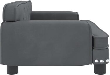 Софа для собак Festnight, сірого кольору, 70x45x30 см, з антиковзним покриттям, м'яка лежанка для домашніх тварин