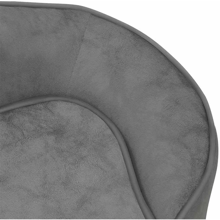 Софа для собак VidaXL 67x47x36 см, плюшеве ліжко для котів та собак (сірий)