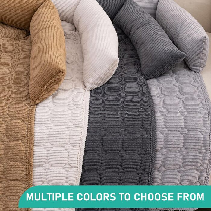 OKYUK Преміум лежанка для собак - захист дивану для тварин, ручної роботи та пральна подушка для собак, пухка підстилка для собак всіх розмірів (75 x 75 см) (90 x 90 x 10 см, Kord Бежевий)