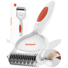 Щітка для собак для видалення підшерстка, щітка для собак для видалення підшерстка, щітка для котів для видалення шерсті, гребінець для собак та котів для розплутування, щітка для догляду за домашніми тваринами, щітка для котів для вузлів, ковтунів, вільного та матового волосся помаранчевого кольору