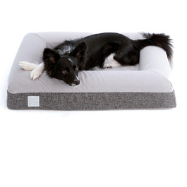Ортопедичне ліжко для собак з memory foam, водонепроникним підкладкою, знімним чохлом на YKK-блискавках, розмір M (94 x 76 x 15 см)