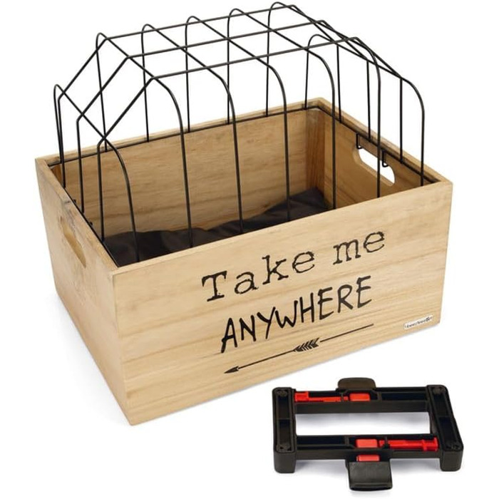 Дерев'яний велосипедний кошик Beeztees K&Bz, 45 x 33 x 45 см, чорний