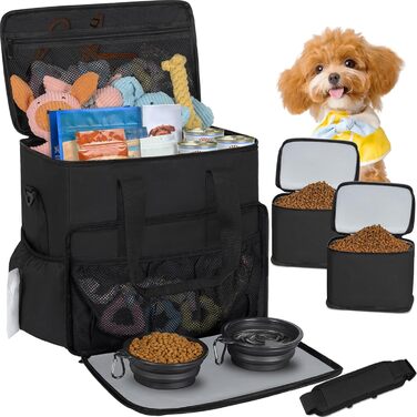 Сумка для ласощів для собак на 25 літрів з плечовим ременем, чорна. Ідеально підходить для походів та прогулянок з собакою