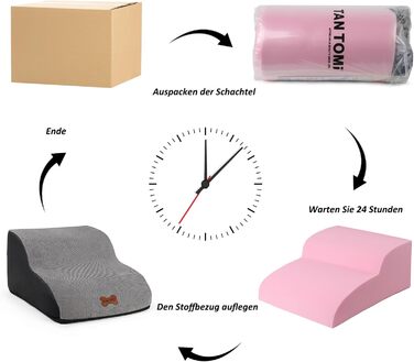 Сходинки для собак Caliyo, 2 сходинки, сірі. Для маленьких собак та котів, 26 см заввишки, з миючим покриттям та протиковзкою основою. Підходять для ліжка, дивану та автомобіля (55×40×26см)