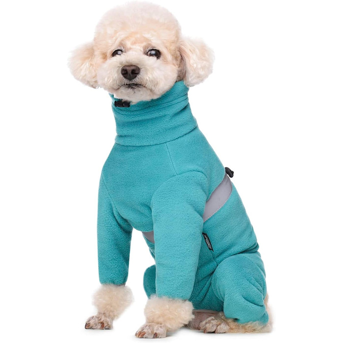 Теплий флісовий одяг для собак, зимовий, з довгим рукавом, для чотирилапих, регульований, для собак маленьких та середніх розмірів, розмір XS (Синій)