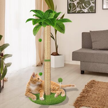 Драбина для котів HOMYHANDS, 82 см, з преміум сизалевим мотузком, 2 інтерактивні іграшки-м'ячики та іграшка-пір'їнка для дому