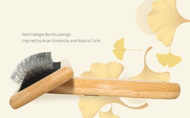 Дерев'яна щітка для собак та котів з довгою та короткою шерстю, для догляду за шерстю, вичісувальна щітка проти підшерстка та ковтунів, ручна щітка для собак з неслизькою ручкою, м'який догляд