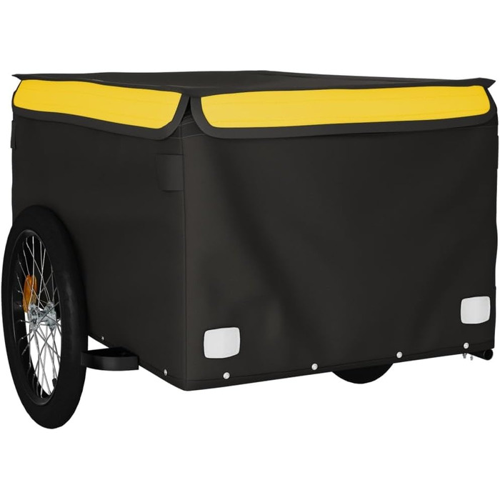 Причіп для велосипеда, вантажний/для собак, чорно-жовтий, 45 кг, сталь, для щоденного транспортування, універсальний, легко монтується
