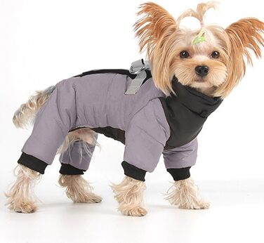 Водонепроникний зимовий теплий пуховик для собак, захист від вітру та снігу, з відбиваючими елементами, для маленьких та середніх собак, сірий, розмір 2XL