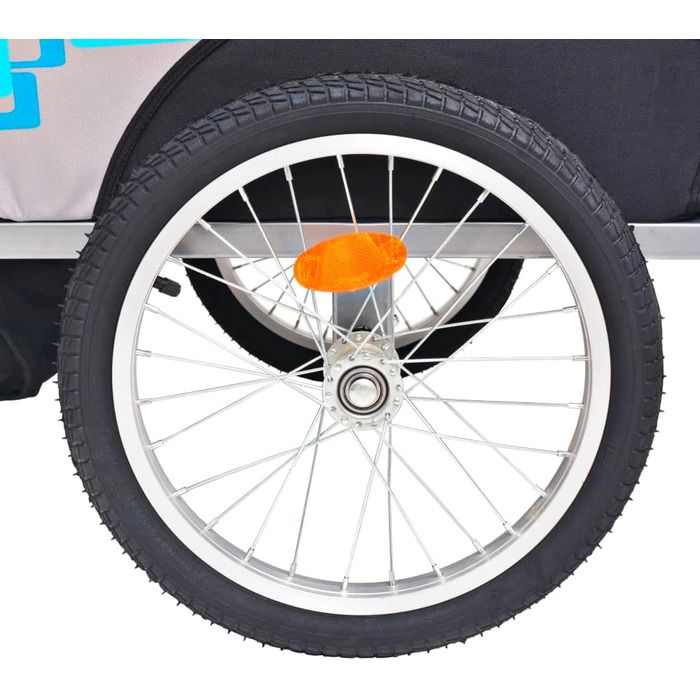 Причіп для собак, велосипедний причіп, причіп для бігу: сірий та синій, 30 кг, універсальний, легка збірка