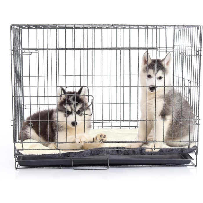 Лежак для собак Downtown Pet Supply, флісовий, 88,9x55,9 см, білий/вівсяний, для клітки