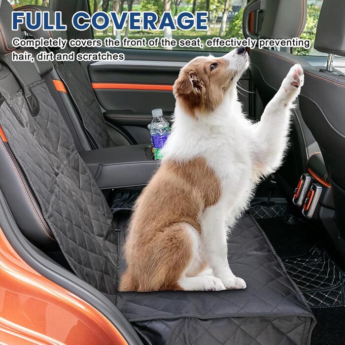 Водовідштовхуючий чохол на заднє сидіння для собак: захист сидіння авто, чохол для тварин, стійкий до ковзання та подряпин (135 x 120 см)