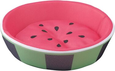Килимок для тварин Iris Ohyama, корзина-подушка, миючий, з бортиком, L40 x B69 x H12 см, антиковзаюча, PCB-20P, для собак, у стилі кавуна, літній