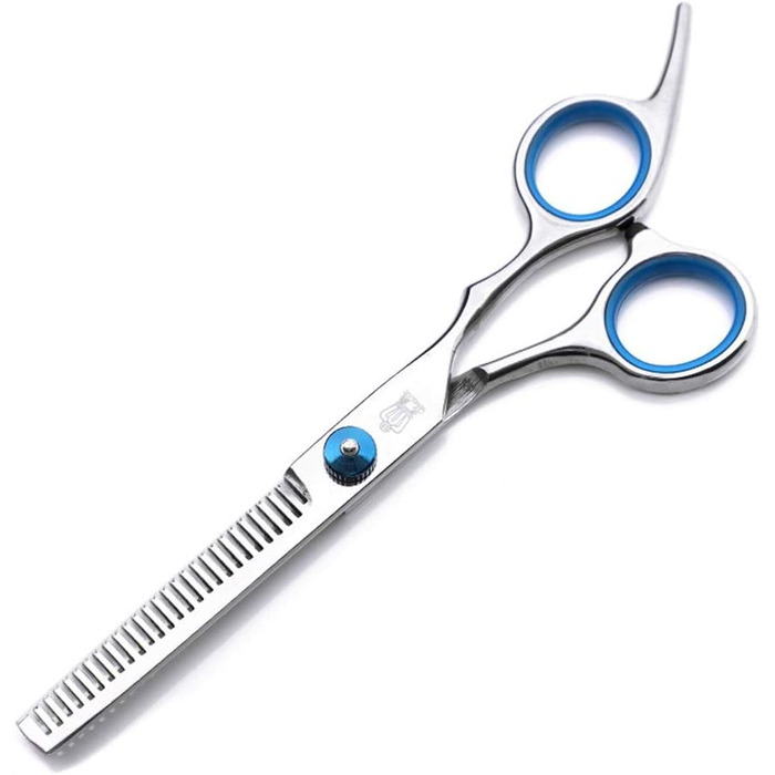 Набір професійних ножиць для грумінгу собак та котів Fellscheren 6 Zoll (15 см) – прямі та зігнуті леза, нержавіюча сталь, блакитний колір