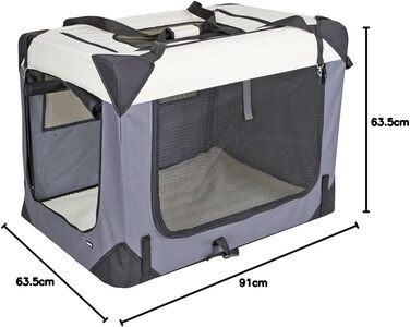 Kerbl Pet Transportbox Journey - переноска для тварин, сіра/бежева, 81x58x58 см