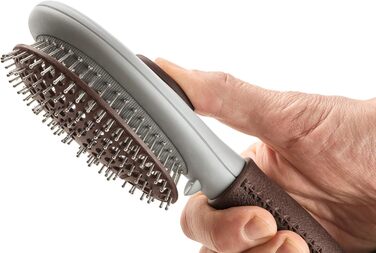 HUNTER SPA щітка для грумінгу собак, самоочисна, 22,5 x 8,0 см, L, сіра/коричнева