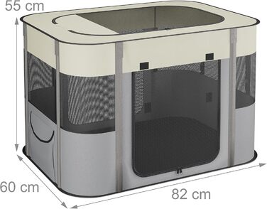Розкладний вольєр для цуценят Relaxdays, 43x71x55 см, Oxford-Stoff, для дому та вулиці