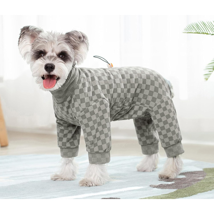 Зимовий теплий халат для собак з флісу, піжама для собак, оверхол з коміром, тепла зимова одіяння для собак середніх та великих порід, сірий, розмір XX-Large
