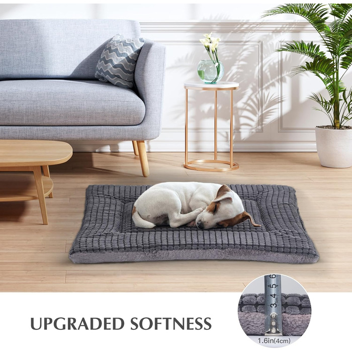 Ортопедичний лежак для собак BVAGSS, миючий, м'який, теплий, для собак маленьких, середніх та великих порід, 76x50x4 см, сірий