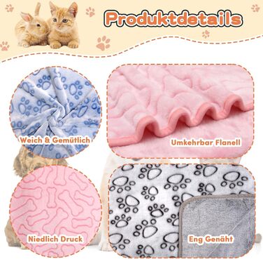 М'яка ковдра для собак та котів, 200x150 см (3 шт. в наборі): сірий, блакитний, рожевий