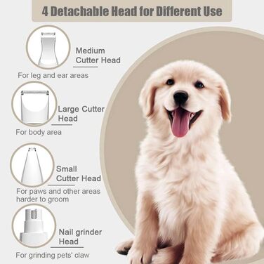 Професійний триммер для собак та котів Dr Pfoten Multitrim Pro 4-в-1: вологостійкий, тихий, акумуляторний набір для грумінгу
