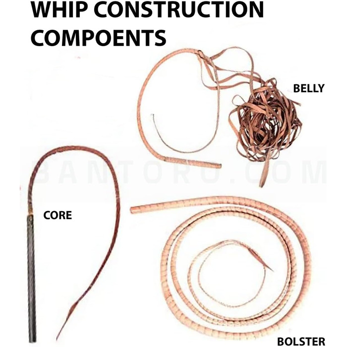 Чорна та червона батогом з кенгурячої шкіри, важка батогом для биків з 16 плетінням, плетений шкіряний корпус та шкіряна підкладка всередині, гучна, дзвінка батогом, Індіана Джонс, верховая їзда (10 футів (3 метри))