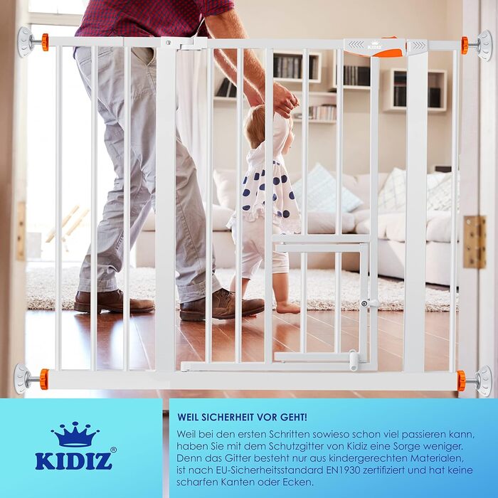 Захист для воріт KIDIZ®: сітка для дітей, тварин, без свердління, розширювана, для воріт та сходів, помаранчевий (88-101 см)