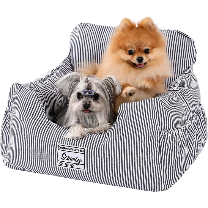 Автокрісло для собак Petpela з безпечним ременем, м'яке, водонепроникне, антиковзаюче, сіре (Джинсовий синій)