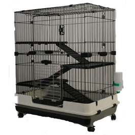 Велика клітка для гризунів MyPets XL 110x75x50 см з висувним піддоном, полицями і драбинами на колесах – вольєр для дегу, шиншил, тхорів та інших