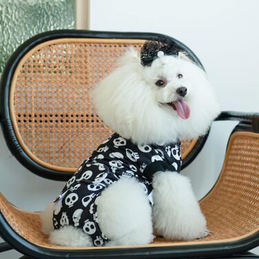 Комбінезон для собак та котів CuteBone Skulls післяопераційний, середній, для захисту ран, SSF05M-DE