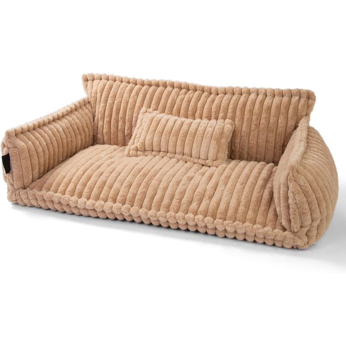 Софа для домашніх тварин Chaffar: ліжко для собак та котів з ортопедичним матрацом, сучасний стиль, матеріал - Cord, розмір XL (120 см)
