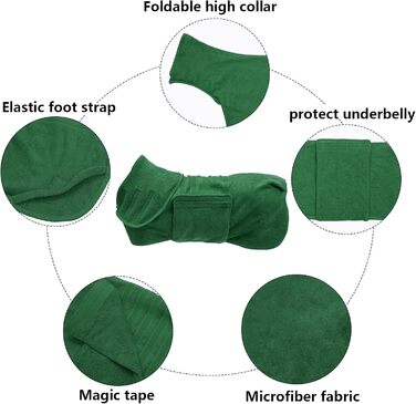 Рушник для собак Geyecete з мікрофібри, швидковисихаючий, XL, зелений