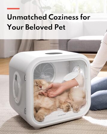 Haustiertrockner HomeRunPet Drybo Plus: Безшумний, автоматичний фен для собак та котів (50л, білий)