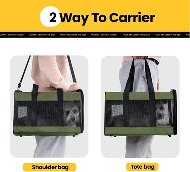 Транспортна переноска для котів та собак Conlun, зелена, L, розкладний дизайн