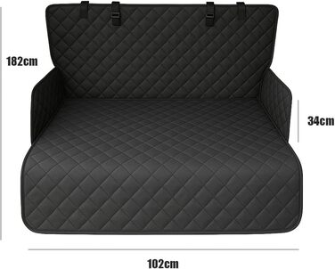Набір для автомобіля для собак: водовідштовхувальний килимок у багажник та регульоване перегородка (90-155 см ширина, 75-134 см висота) – універсальний, міцний