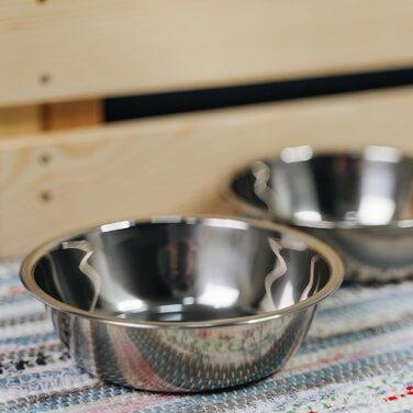 LAUBLUST додаткові миски для годівниці XL, 2 шт., нержавіюча сталь, 22×5 см, 2×1,4 л