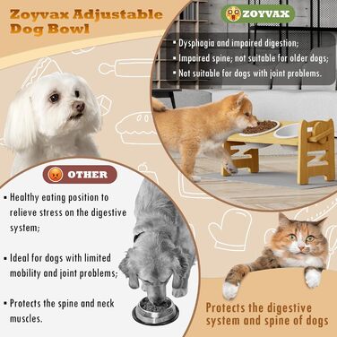 Підвищена годівниця для собак з підставкою, регульована висота, годівниця для маленьких собак та котів, міцна годівниця з бамбука з 2 керамічними мисками та килимком для тварин