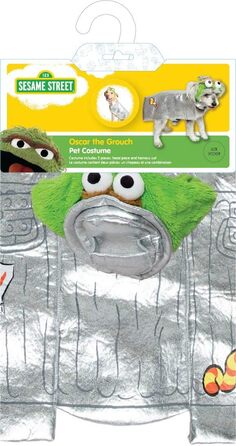 Костюм для собак Pet Krewe Oscar The Grouch, X-Large, для маленьких, середніх, великих та екстра-великих собак, ідеально для Хелловіну, Різдва, вечірок, фотосесій, подарунок для любителів собак, срібний
