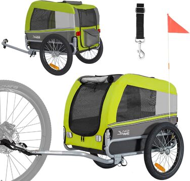 Причіп для собак Tiggo VS Pets M - велосипедний причіп для собак, 80201 (зелений)