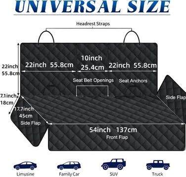 Чохол на заднє сидіння авто для собак, захист від бруду та вологи, універсальний, для дітей та тварин