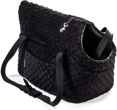 Сумка-переноска для собак та котів чорного кольору (Minky), L (15 кг) - 42 x 29 x 33 см