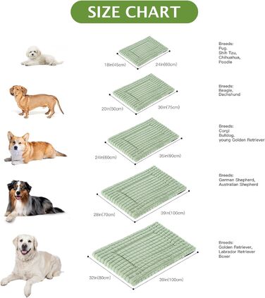 М'яке ортопедичне ліжко для собак BVAGSS, 100x80 см, зелене, з неслизьким дном, миється