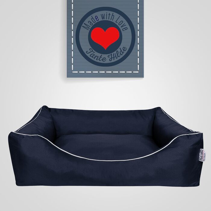 Танте Гільде лежанка для собак Нордерней XXXL (120x90x25) блакитна – миється, міцна та зручна, кошик для собак різних розмірів – ідеально для великих собак, наприклад, німецька вівчарка, ріджбек, розмір 120 x 90 x 25 см