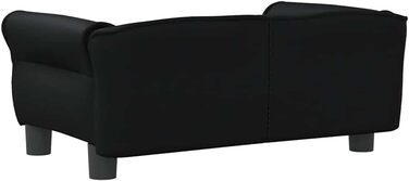 Софа для собак, зручне ліжко для домашніх тварин, лежанка для собак з штучної шкіри, ліжко для цуценят, диван для домашніх тварин, будочка для собак великих та середніх порід, сучасний та елегантний дизайн (70x45x30 см, чорний)