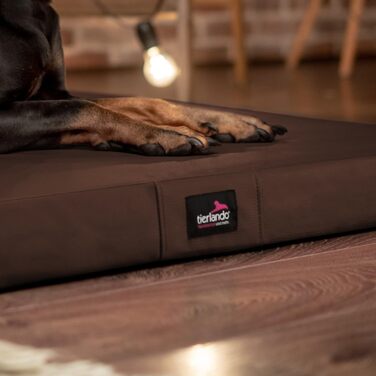 Ортопедичний лежак для собак Tierlando Alice Easy CLEAN з екошкіри та віскоеластичної піни, розмір: | колір: