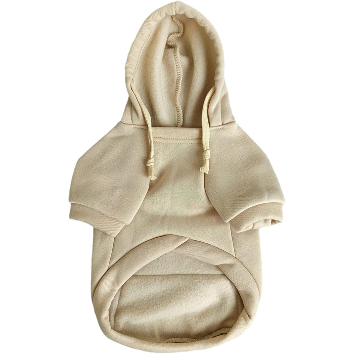 Теплий зимовий халат для собак з кишенею Jecikelon, худі для цуценят, одяг для маленьких собак, чихуахуа (Medium, Бежевий)