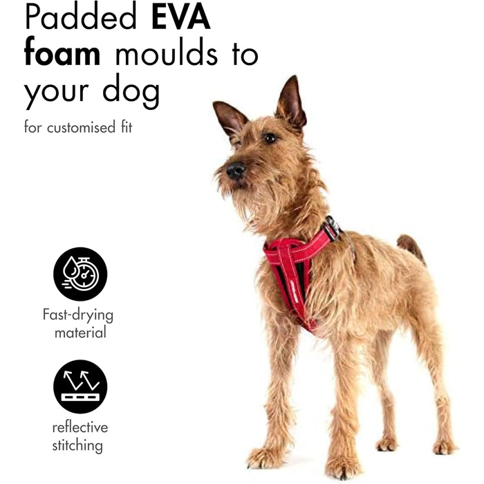 Шлейка для собак EzyDog Auto з кріпленням для безпеки, для малих, середніх та великих собак, світловідбиваюча, з підкладкою (L, Camo)