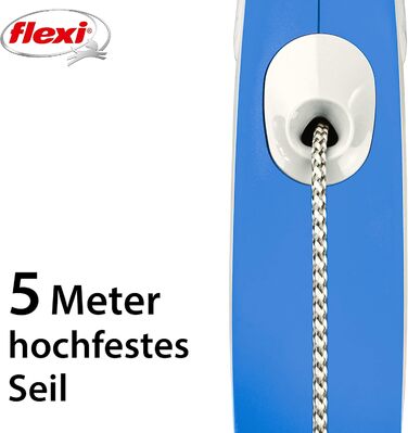 Автоматичний повідець Kerbl Flexi New Comfort для собак і котів, синій, розмір S, 5 м, до 12 кг