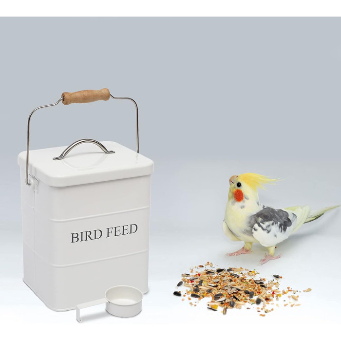 Контейнер для пташиного корму Geyecete, 2.5 кг, білий